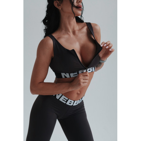 NEBBIA :ТОП SMART ZIP FRONT SPORTS BRA 578 "MARRON"