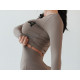 NEBBIA : ТОП LONG SLEEVE THUMBHOLE SPORTY CROP TOP 585 "MOCHA"