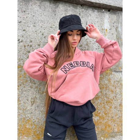 NEBBIA : ХУДІ ICONIC HERO SWEATSHIRT WITH A HOODIE 581 "OLD ROSE"