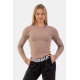 NEBBIA : ТОП ORGANIC COTTON RIBBED LONG SLEEVE TOP 415 " BROWN"