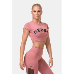 NEBBIA : ТОП SHORT SLEEVE SPORTY CROP TOP 584 "OLD ROSE"