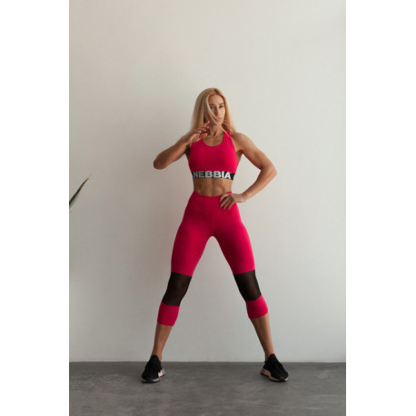 NEBBIA : ЛЕГГИНСЫ HIGH-WAIST ¾ LENGTH SPORTY LEGGINGS 406 "PINK"