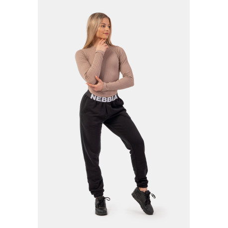 NEBBIA : ШТАНИ ICONIC MID-WAIST SWEATPANTS 408 "BLACK"