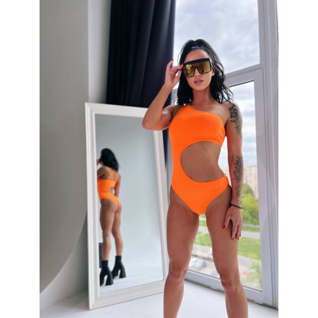 NEBBIA : КУПАЛЬНИК ONE SHOULDER ASYMMETRICAL MONOKINI NEON 458 "ORANGE"