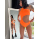 NEBBIA : КУПАЛЬНИК ONE SHOULDER ASYMMETRICAL MONOKINI NEON 458 "ORANGE"