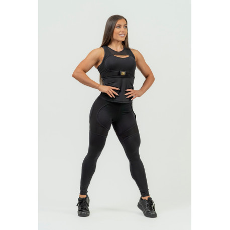 NEBBIA : ЛЕГГІНСИ WOMEN'S HIGH WAIST LEGGINGS INTENSE MESH 838 "BLACK/GOLD"