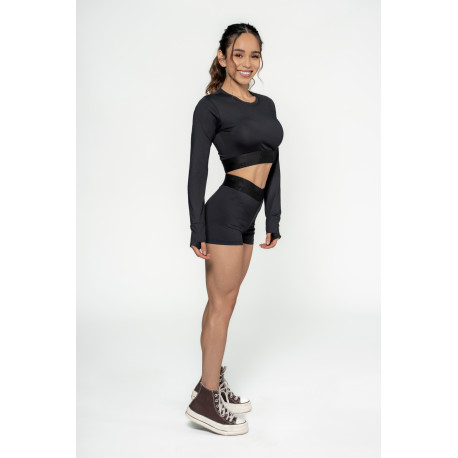 NEBBIA : ТОП WOMEN'S LONG SLEEVE CROP TOP INTENSE PERFORM 839 "BLACK"