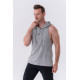 NEBBIA : МАЙКА FITNESS TANK TOP WITH A HOODIE 323 LIGHT GREY