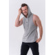 NEBBIA : МАЙКА FITNESS TANK TOP WITH A HOODIE 323 LIGHT GREY