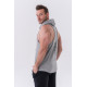 NEBBIA : МАЙКА FITNESS TANK TOP WITH A HOODIE 323 LIGHT GREY