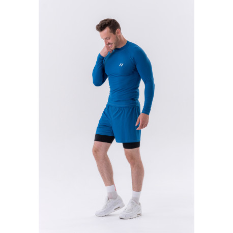 NEBBIA : ШОРТИ DOUBLE-LAYER SHORTS WITH SMART POCKETS 318 BLUE