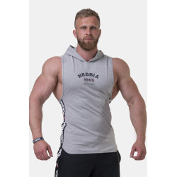 NEBBIA : МАЙКА З КАПЮШОНОМ LEGEND-APPROVED HOODIE TANK TOP 191 LIGHT GREY