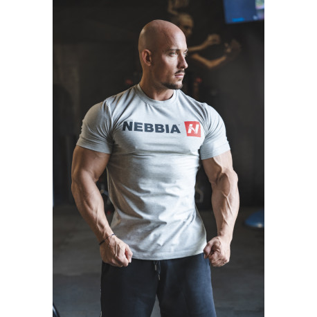 NEBBIA : ФУТБОЛКА RED "N" T-SHIRT 292 LIGHT GREY