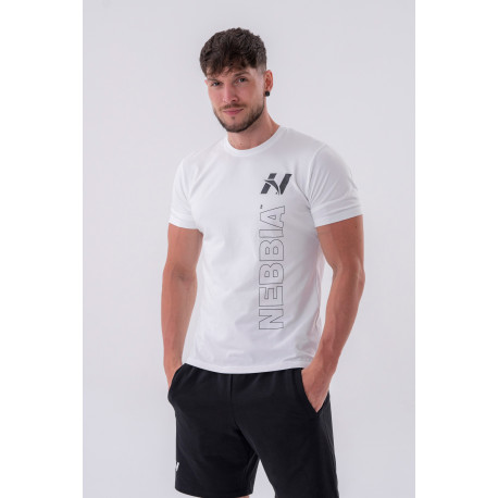 NEBBIA : ФУТБОЛКА VERTICAL LOGO NEBBIA T-SHIRT 293 WHITE