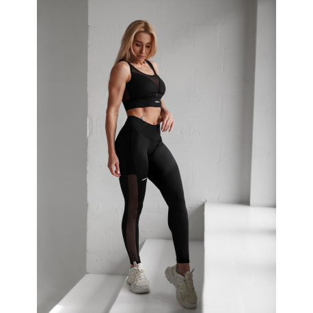 NEBBIA : ЛЕГГИНСЫ MESH DESIGN LEGGINGS “BREATHE” 401 "BLACK"