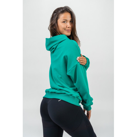 NEBBIA : ХУДИ BRANDED OVERSIZED HOODIE GYM RAT 256 "GREEN"