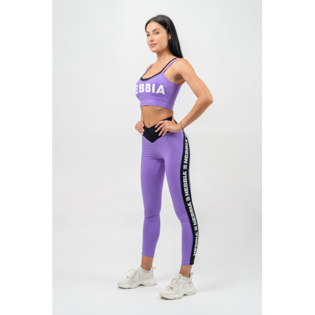 NEBBIA : ЛЕГГИНСЫ HIGH WAISTED SIDE STRIPE LEGGINGS ICONIC 209 "LILA "