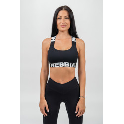 NEBBIA :ТОП MEDIUM-SUPPORT CRISS CROSS SPORTS BRA ICONIC 230 "BLACK"