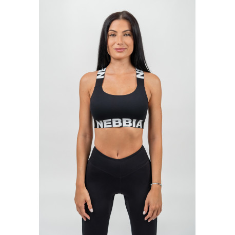 NEBBIA :ТОП MEDIUM-SUPPORT CRISS CROSS SPORTS BRA ICONIC 230 "BLACK "