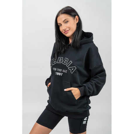 NEBBIA : ХУДИ BRANDED OVERSIZED HOODIE GYM RAT 256 "BLACK"