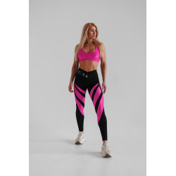 Fitzona : Легінси V-Belt Leggings Black with Pink Shiny