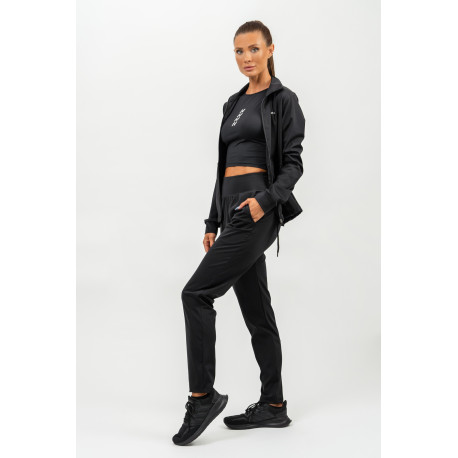 NEBBIA : КУРТКА SHINY ZIP UP WORKOUT JACKET SLEEK 481 "BLACK"