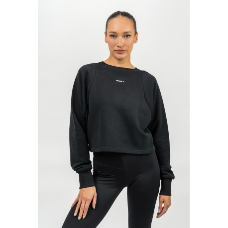 NEBBIA : ХУДИ CROP CREW NECK SWEATSHIRT GYM SPIRIT 483 "BLACK"