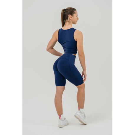 NEBBIA : ВЕЛОСИПІДКИ HIGH WAISTED BIKER SHORTS 10'' GYM THERAPY 628 "DARK BLUE"