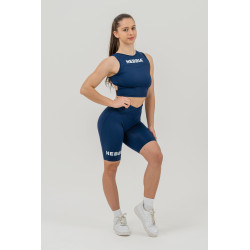 NEBBIA : МАЙКА CROPPED TANK TOP GYM THERAPY 618 "DARK BLUE"