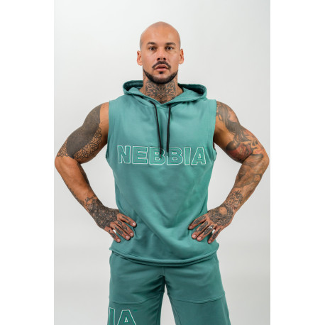 NEBBIA : КОФТА SLEEVELESS HOODIE SWEATSHIRT IRON BEAST 710 GREEN 