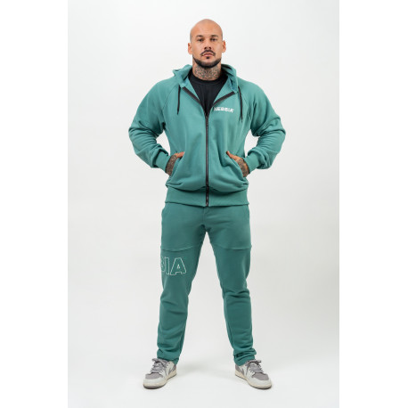 NEBBIA LONG ZIP UP HOODIE BEYOND ORDINARY 707 GREEN