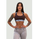 NEBBIA :ТОП MEDIUM-SUPPORT CRISS CROSS SPORTS BRA ICONIC 230 "DARK BROWN "