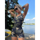 NEBBIA : КОМБІНЕЗОН ONE-PIECE WORKOUT BODYSUIT 5″ GYM RAT 512 "CAMO GREEN"