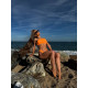 NEBBIA : ТРУСИКИ HIGH CUT V-SHAPE BIKINI BOTTOM NEON 455 " ORANGE"