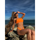 NEBBIA : ТРУСИКИ HIGH CUT V-SHAPE BIKINI BOTTOM NEON 455 " ORANGE"