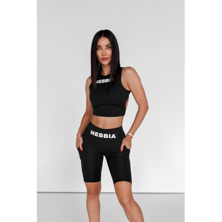 NEBBIA : МАЙКА CROPPED TANK TOP GYM THERAPY 618 "BLACK"