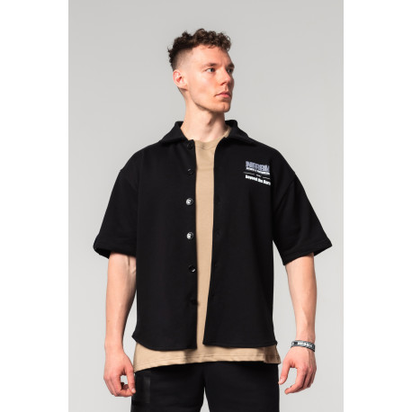 NEBBIA : РУБАШКА OVERSIZED SHIRT 90s THROWBACK 350 BLACK