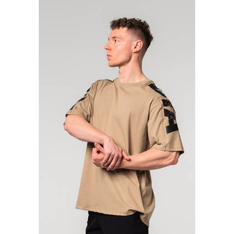 NEBBIA : ФУТБОЛКА OVERSIZED T-SHIRT LIFTING CLUB 353 LIGHT BROWN