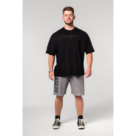 NEBBIA : ФУТБОЛКА OVERSIZED HEAVYWEIGHT COTTON T-SHIRT NO SHORTCUTS 354 BLACK