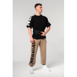 NEBBIA : ШТАНИ GYM SWEATPANTS BAGGY STYLE GYM BRO 365 LIGHT BROWN