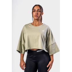 NEBBIA : ФУТБОЛКА Oversized Cropped Tee JUST FLOW 431 "Light Green"