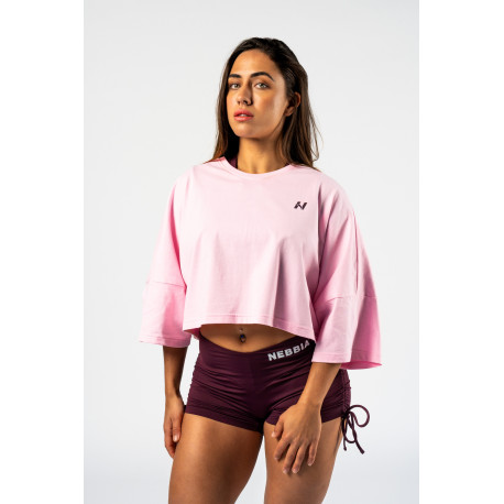 NEBBIA : ФУТБОЛКА Oversized Cropped Tee JUST FLOW 431 "Pink"