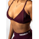 NEBBIA :ТОП Medium-Support Sports Bra TWIST-KNOT 423 "Dark Red"