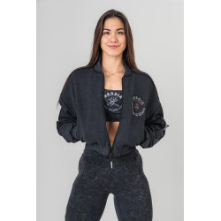 NEBBIA : Бомбер Washed Bomber Jacket with Contrast Lining LEGEND 784 "Black"