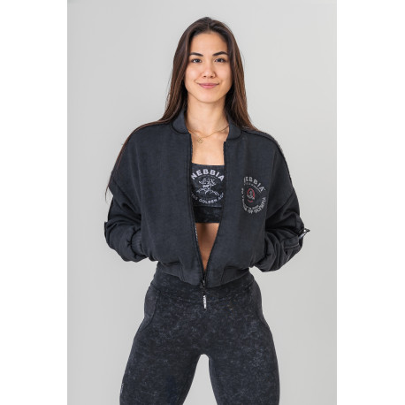 NEBBIA : Бомбер Washed Bomber Jacket with Contrast Lining LEGEND 784 "Black"