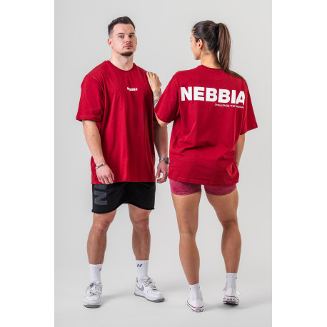 NEBBIA : ФУТБОЛКА Oversized T-shirt GYM ESSENTIALS 381 "Dark Red"