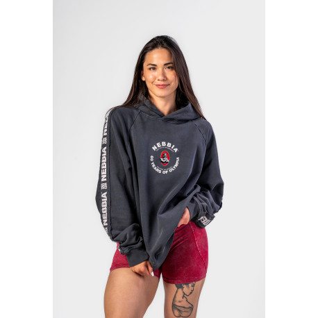 NEBBIA : ХУДИ Washed Hoodie HERITAGE 793 Black 