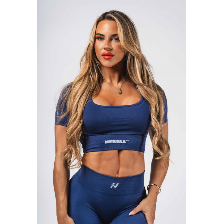 NEBBIA :ТОП Shaping Crop Top FLOW SEAMLESS 499 "Blue"