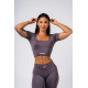 NEBBIA :ТОП Shaping Crop Top FLOW SEAMLESS 499 "Dark Grey"