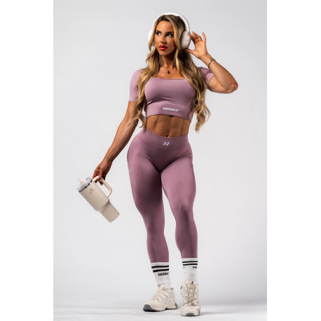 NEBBIA : ЛЕГІНСИ Push-Up Leggings with Shaping Lines FLOW SEAMLESS 497 "Pink"